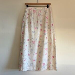 Vintage floral silk midi skirt NWT, Casual Corner Annex, size 12